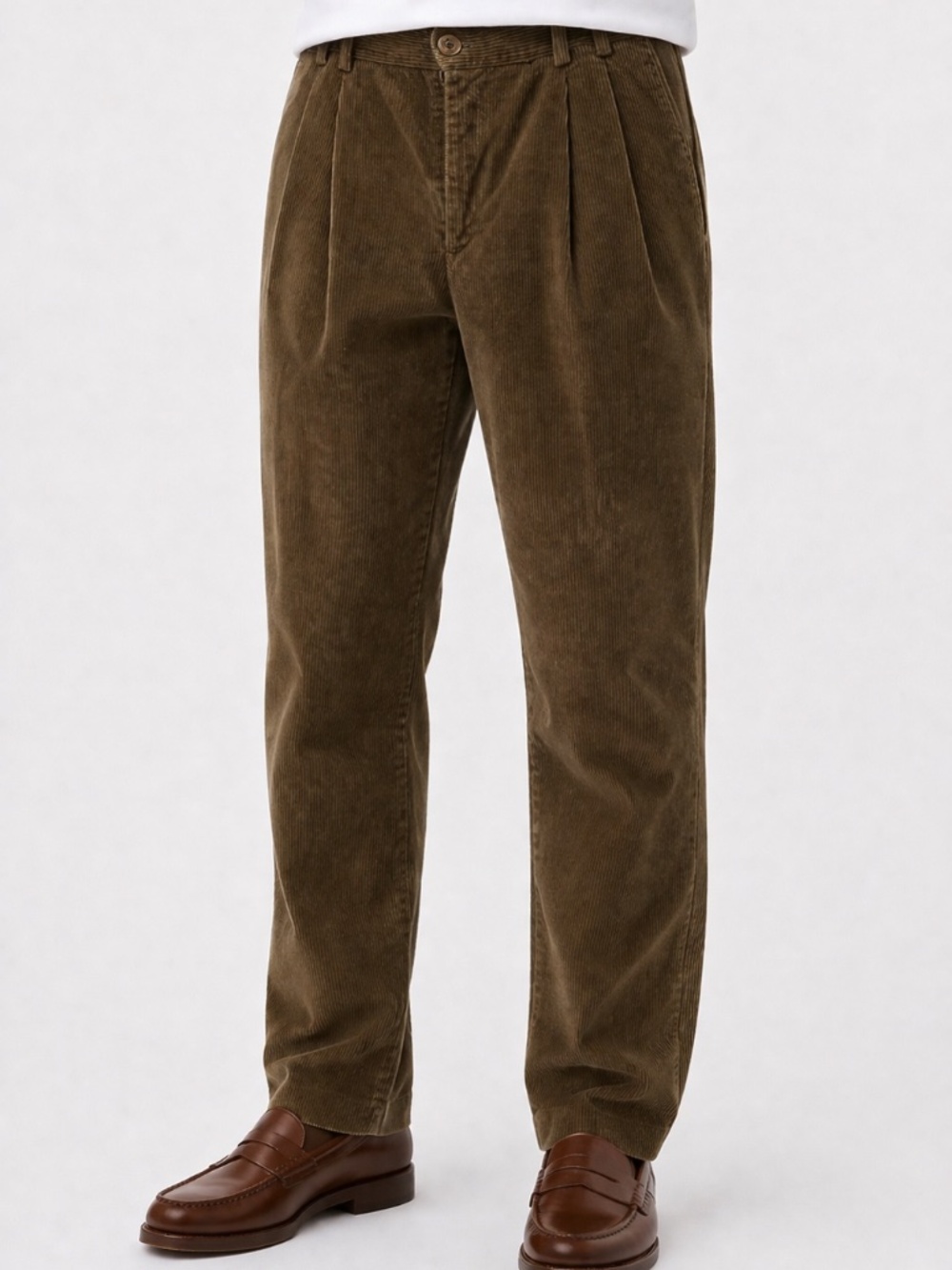 Vintage Colours by Alexander Julian Corduroy Pants Men’s Pleated Brown 90’s (34)